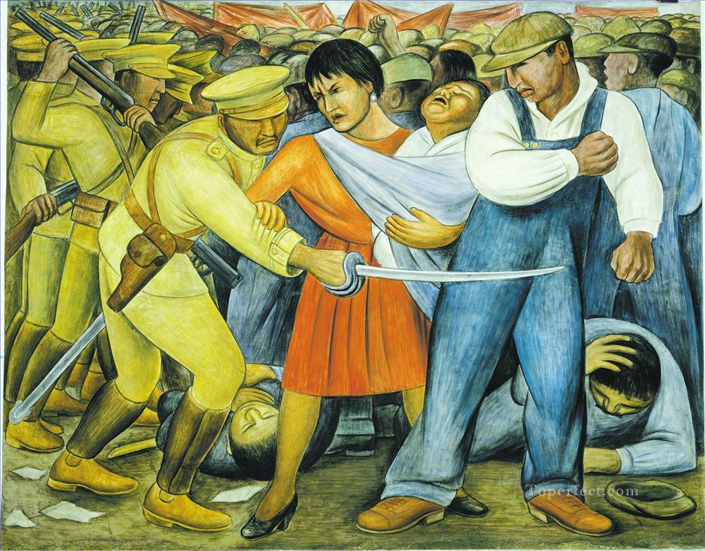 the uprising socialism Diego Rivera Oil Paintings
